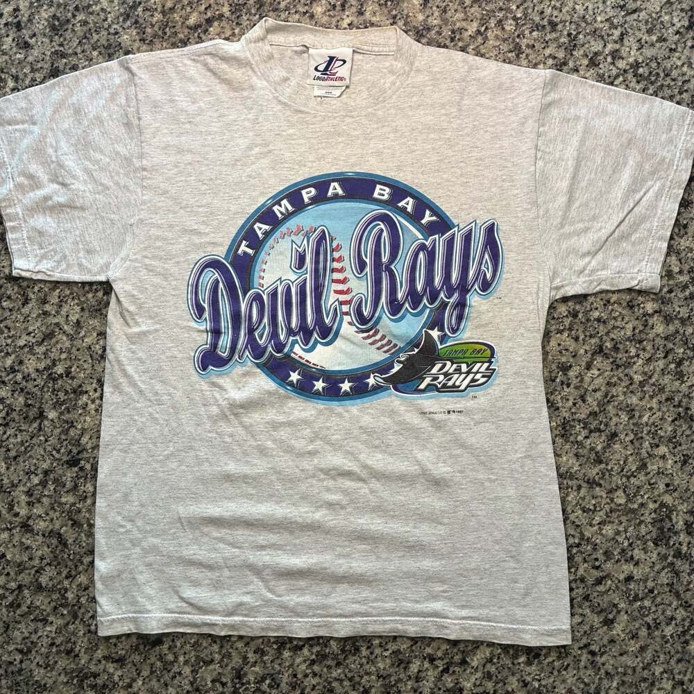 Vintage 1997 Tampa Bay Devil Rays MLB Logo Athletic T-Shirt Size M